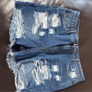 SHEIN Ripped Denim Jean Shorts